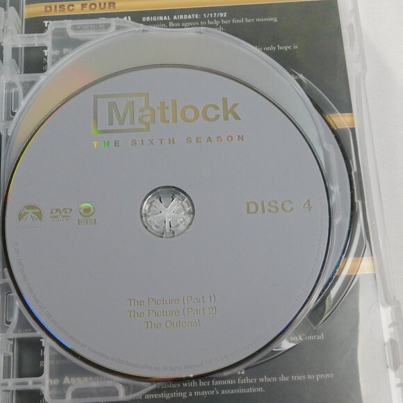 Matlock 1991 6th Season 6 DVD Set 2011 Crime Drama Andy Griffith Nancy Stafford - Picture 6 of 10